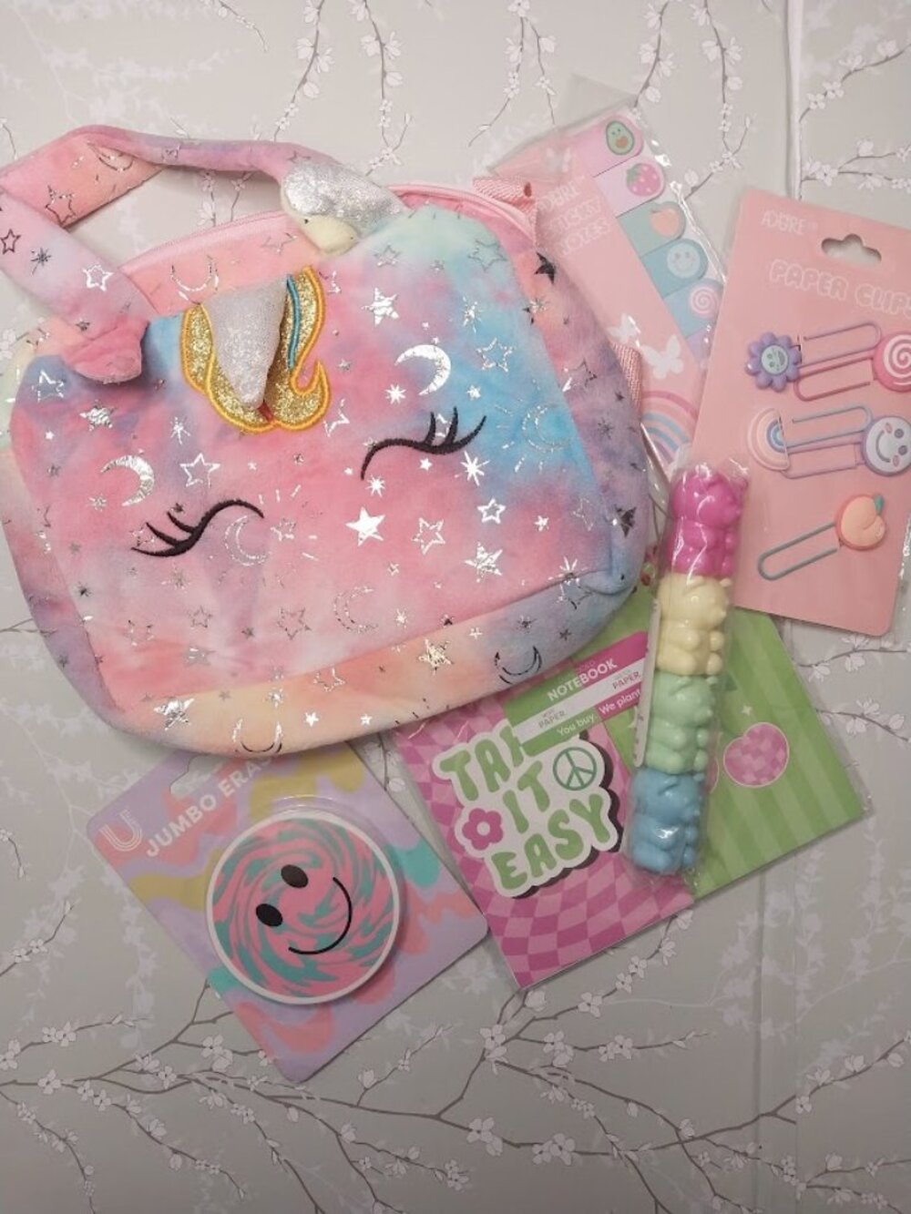 Unicorn Shoulder Bag Cross bag with School Supplies
